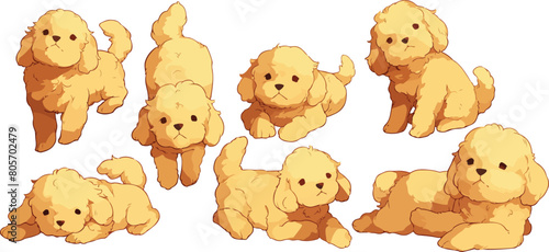 golden doodle dog clipart vector for graphic resources