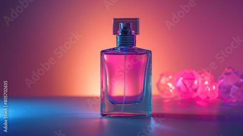Radiant Fragrance: Brightly Lit Perfume Bottle © hisilly