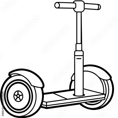 Segway outline illustration digital coloring book page line art drawing