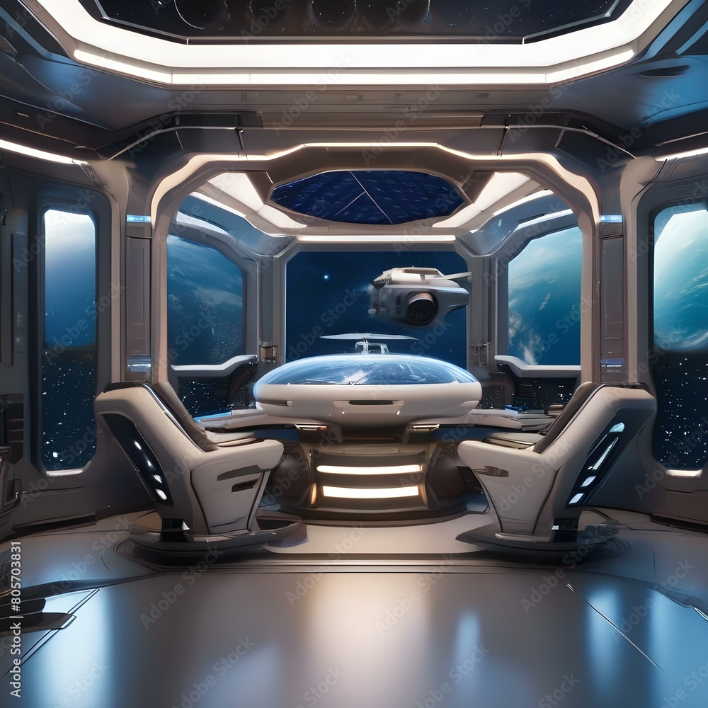 A futuristic space station with solar panels, docking ports, a spaceship, and astronauts floating in space1 A futuristic space station with solar panels, docking ports, a spaceship, and astronauts floating in space1
