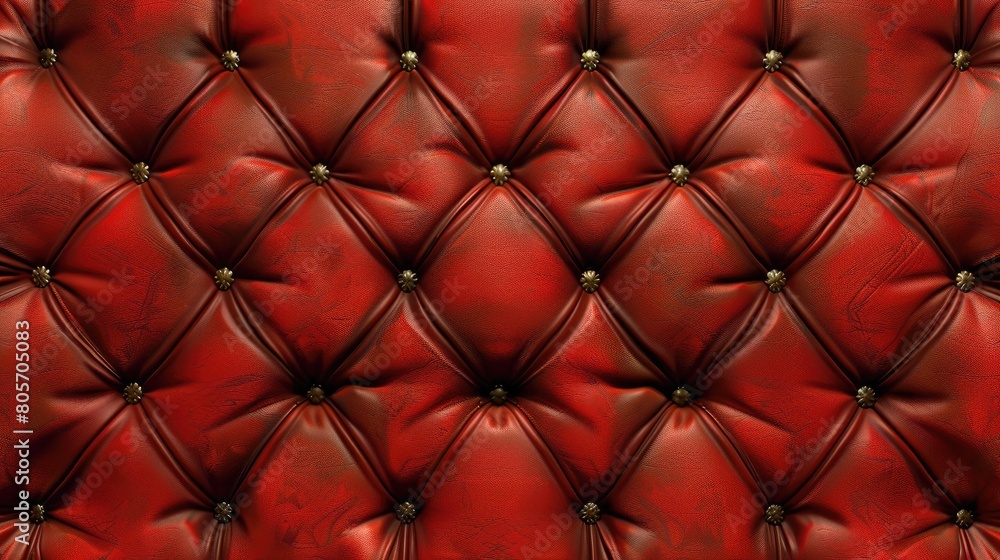 Rich red leather texture map adds luxurious depth and tactile realism to digital designs, Ai Generated.