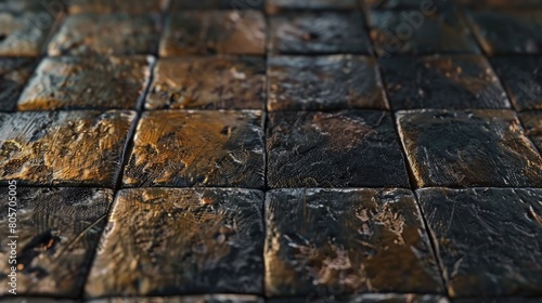 Industrial metal tile adds a sleek  modern touch to any space with its metallic sheen  Ai Generated.