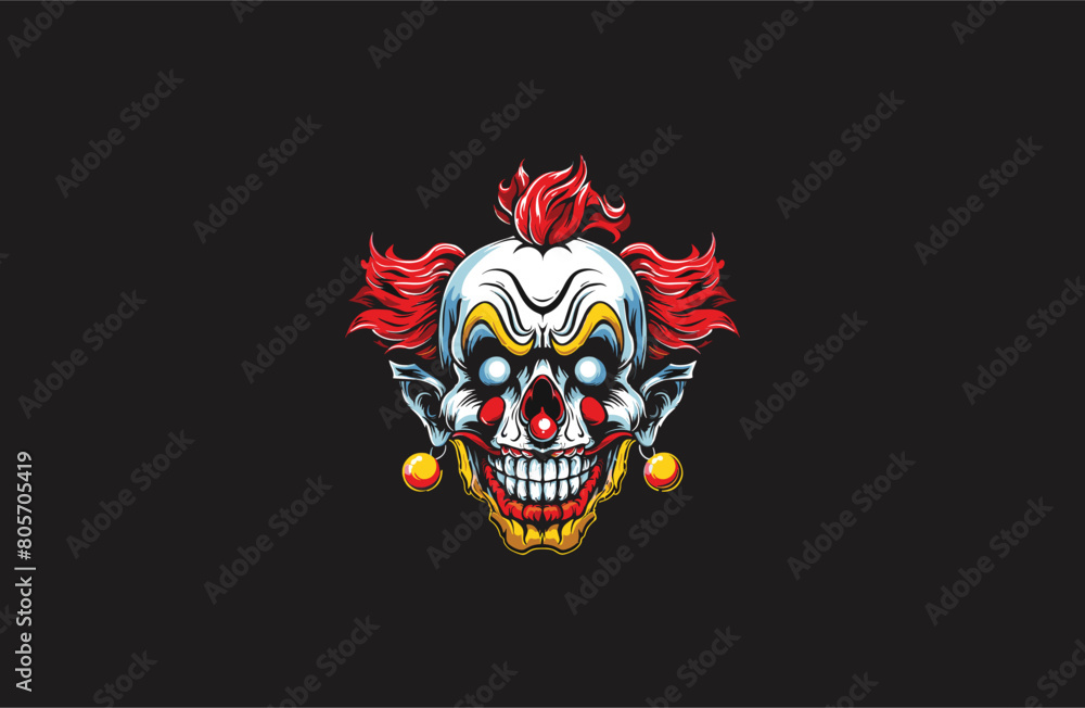 Head joker vector illustration flat design logo Head joker vector illustration flat design logo