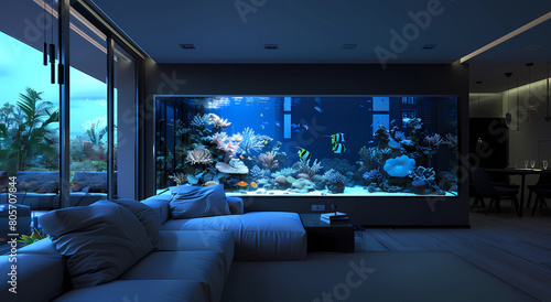 A large aquarium in the living room