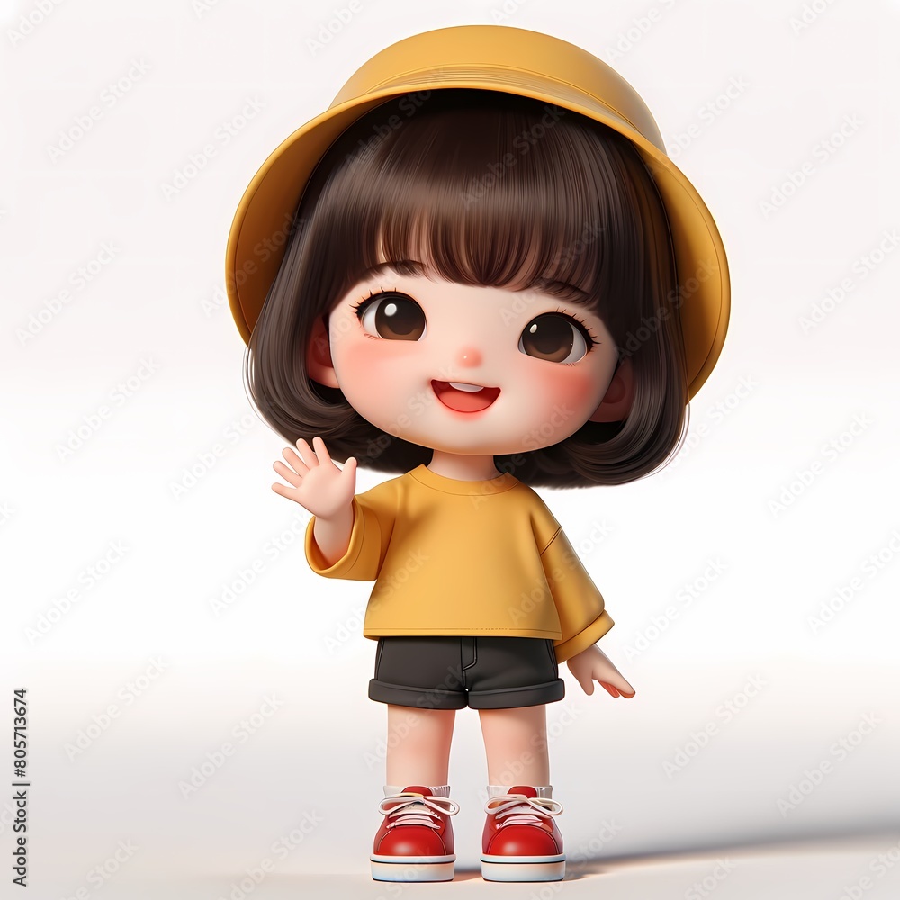 child raising hand, greeting, Generative AI child raising hand, greeting, Generative AI