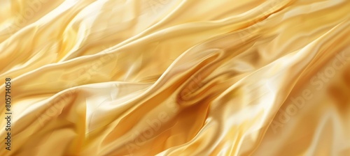 A soft, blurred background of golden color with waves and folds that give the impression of flowing fabric or silk