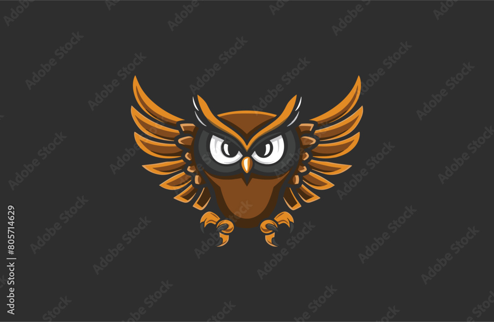 Obraz premium Owl vector illustration flat design logo