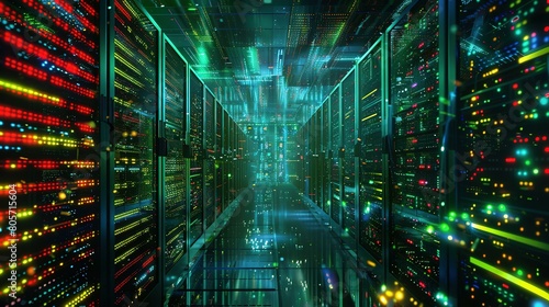 Data center rack server on server room  server room security  data center server  web host warehouse data server cabinets network storage database.
