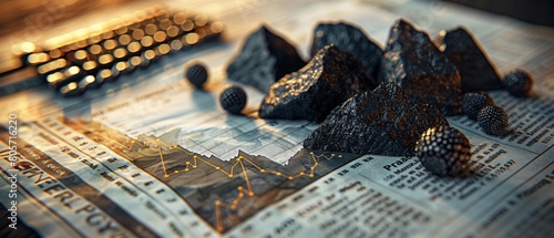 Rare Earth Futures Prices on a Financial Newspaper Photograph a financial newspaper open to the commodities page photo