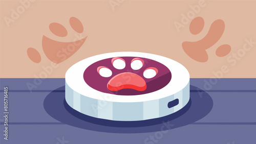 A pawprint shaped sensor that can be p on the floor to detect when a pet is in a potentially dangerous area such as near a hot stove or open door.. Vector illustration