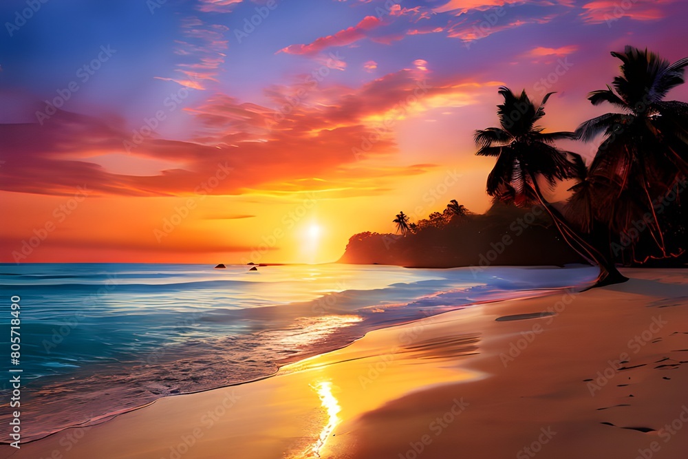  beautiful mediterranean tropical beach sunrise background