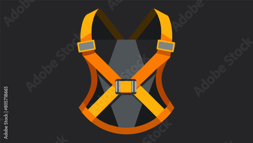 A reflective harness with a handle for easy handling and extra visibility on nighttime walks.. Vector illustration