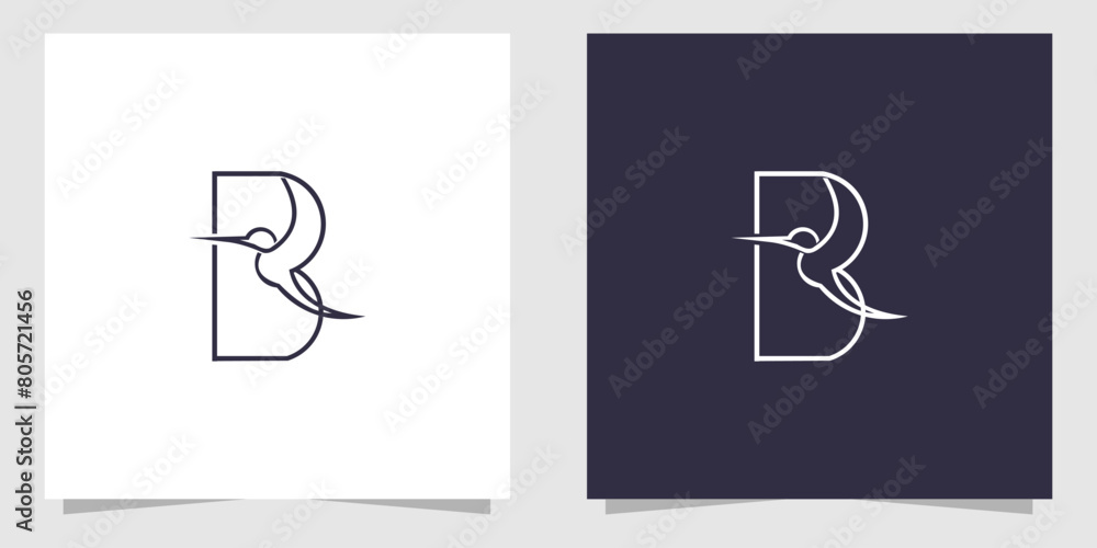 letter b with bird logo design vector letter b with bird logo design vector