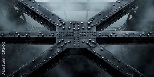 Very strong steel structure made of riveted beams