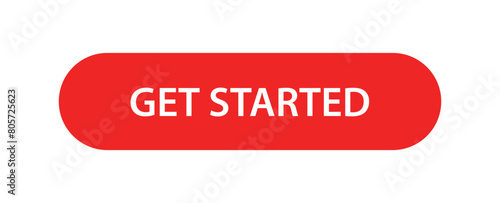 Simple Red "Get Started" Button Vector