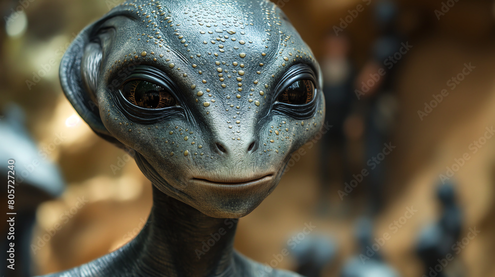 Textured Alien Face in a Mysterious Setting Textured Alien Face in a Mysterious Setting