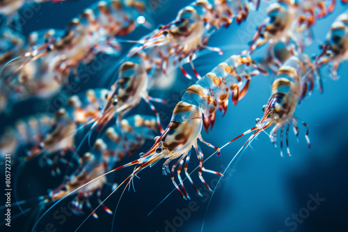 a group of shrimp swims photo