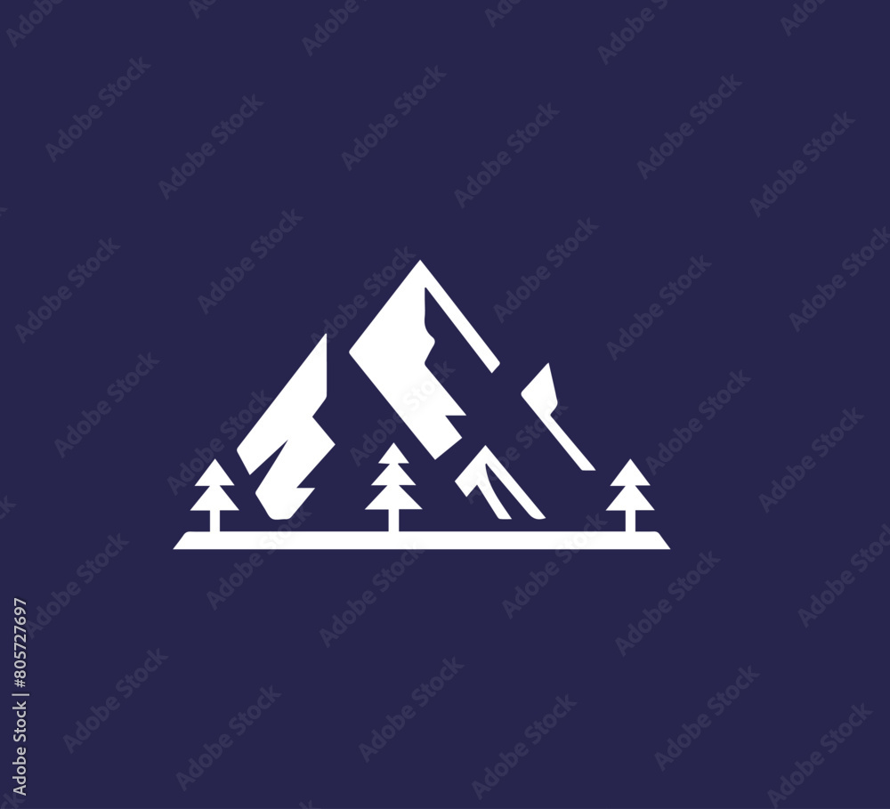 mountain black and white logo icon vector