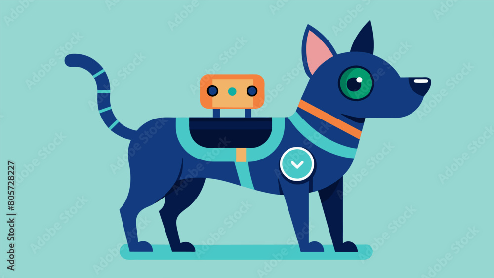 Get a unique perspective on life with a wearable pet camera that captures all the action from your pets perspective.. Vector illustration Get a unique perspective on life with a wearable pet camera that captures all the action from your pets perspective.. Vector illustration