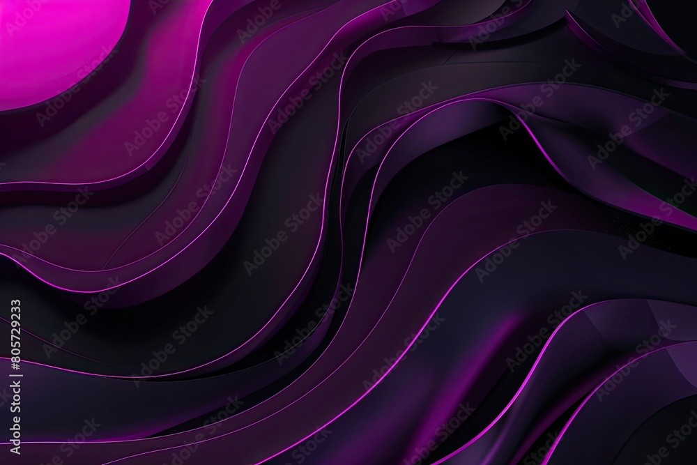 Obraz premium 3d rendering of beautiful purple pleats and swirls