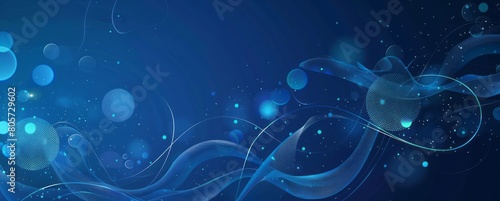Abstract blue background with lines and circles for presentation banner design