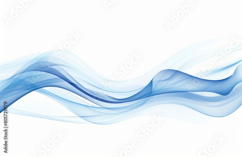 Abstract blue background with smooth waves and soft lines, creating an elegant presentation design for business or technology themes