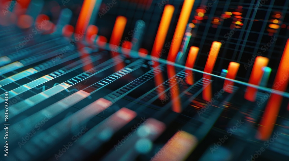 close up of audio mixer. Generated AI close up of audio mixer. Generated AI