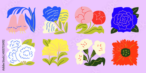 Flores. Conjunto de flores. Concepto de naturaleza. Pétalos de flor. Rosa.