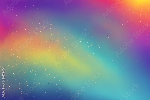 A colorful background with a lot of stars and a rainbow © rizkan