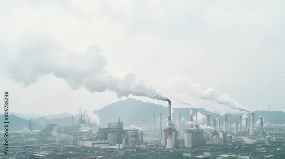 The combination of smoke and smog in this photo serves as a stark portrayal of the negative consequences of industrial pollution on our environment. The combination of smoke and smog in this photo serves as a stark portrayal of the negative consequences of industrial pollution on our environment.