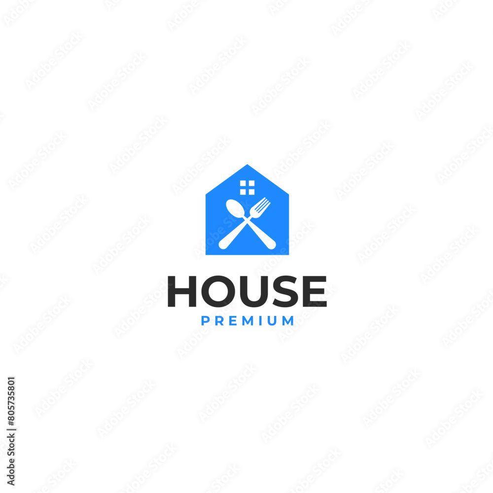 Fork and spoon combination house logo design template vector illustration idea Fork and spoon combination house logo design template vector illustration idea
