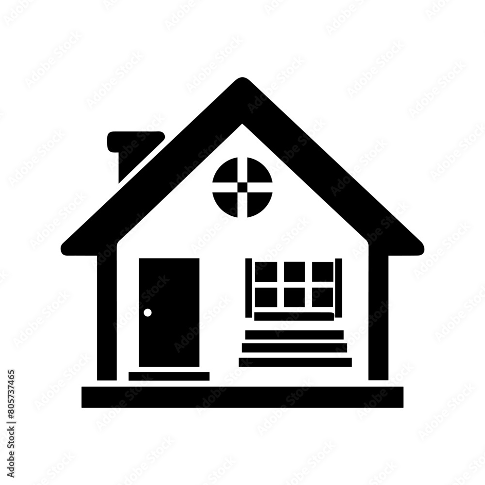 half realistic house icon, vector half realistic house icon, vector