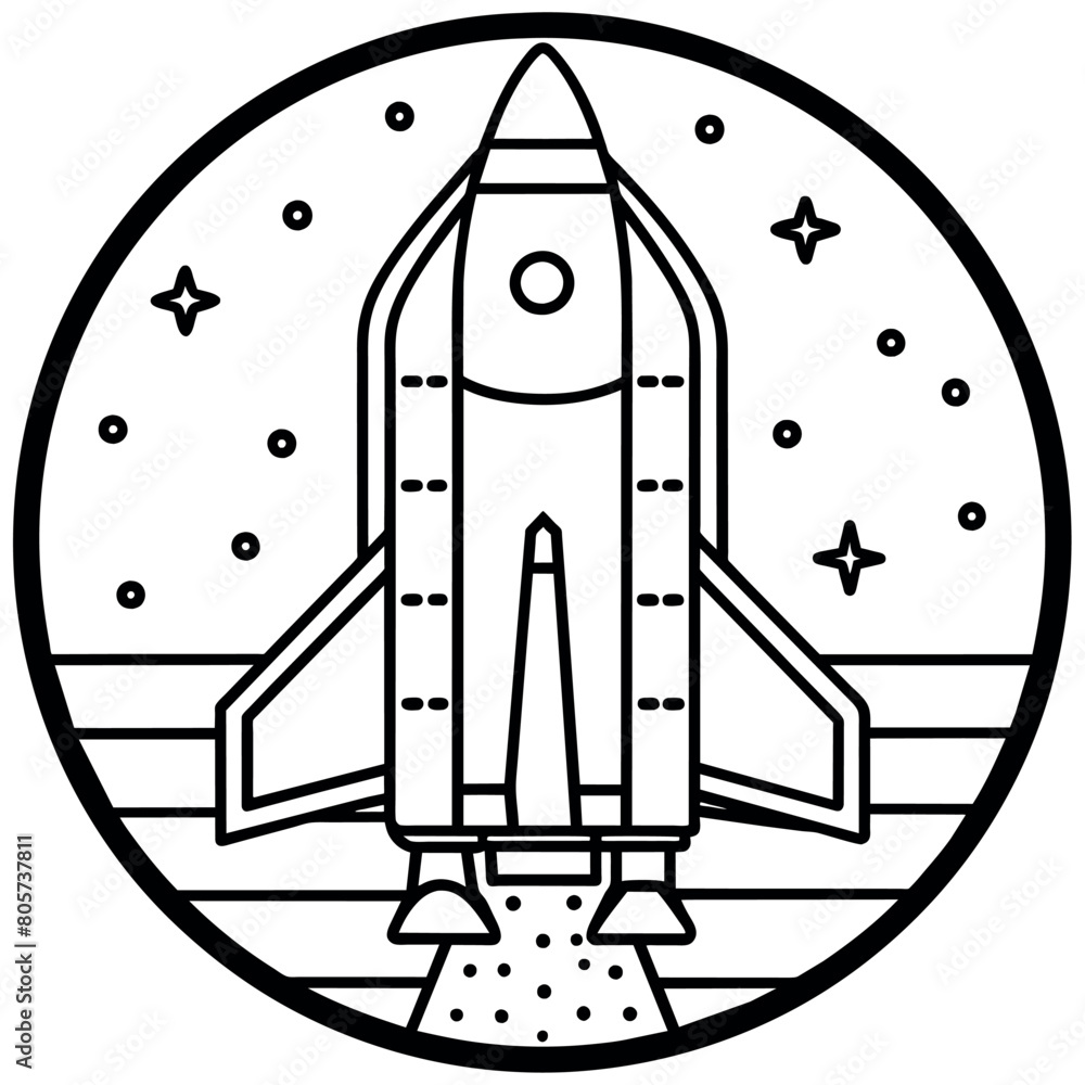 Space shuttle outline coloring book page line art illustration digital drawing Space shuttle outline coloring book page line art illustration digital drawing
