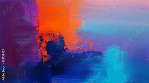 abstract painting inspired by a sky at dusk  light pink orange fading into blues  lucid and dreamy  blocks of colour  --ar 16 9 