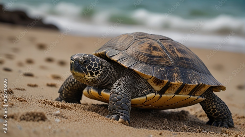 Obraz premium turtle on the sand