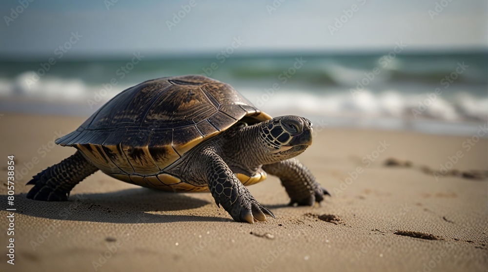 Obraz premium turtle on the sand