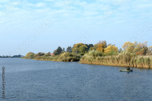 Fisherman on the Nemonin River in the Kaliningrad region