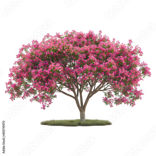 Crepe myrtle tree on transparent background