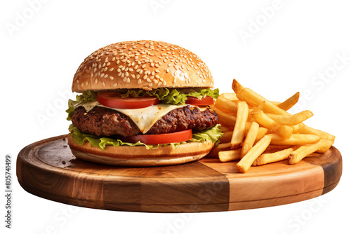 Beef burger on a plate
