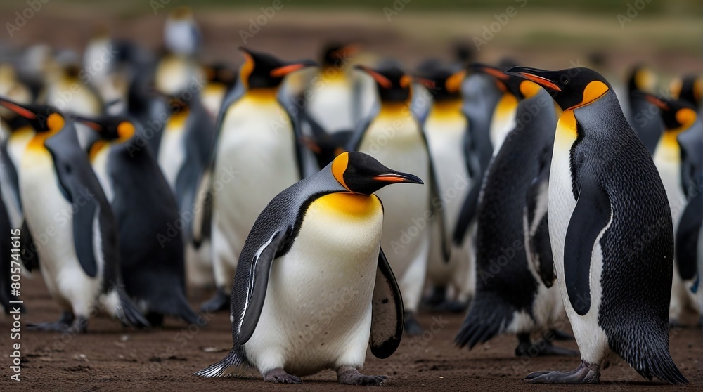 Obraz premium group of penguins