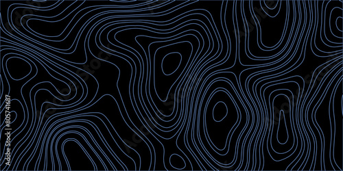  Topographic map background. Creative hand drawn line texture. LIquid lines pattern. Seamless wavy lines on black background. © SUBORNA