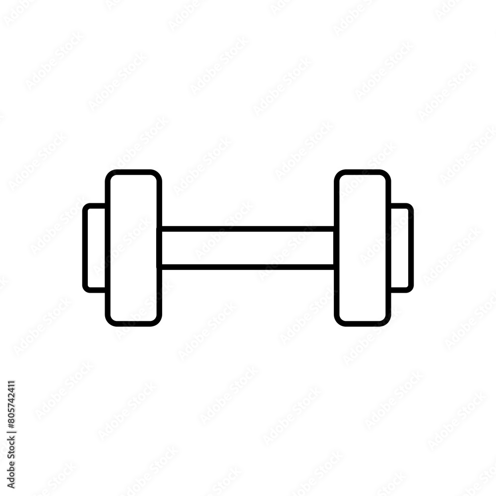 Dumbbell icon vector, simple flat liner illustration for web and app..eps Dumbbell icon vector, simple flat liner illustration for web and app..eps
