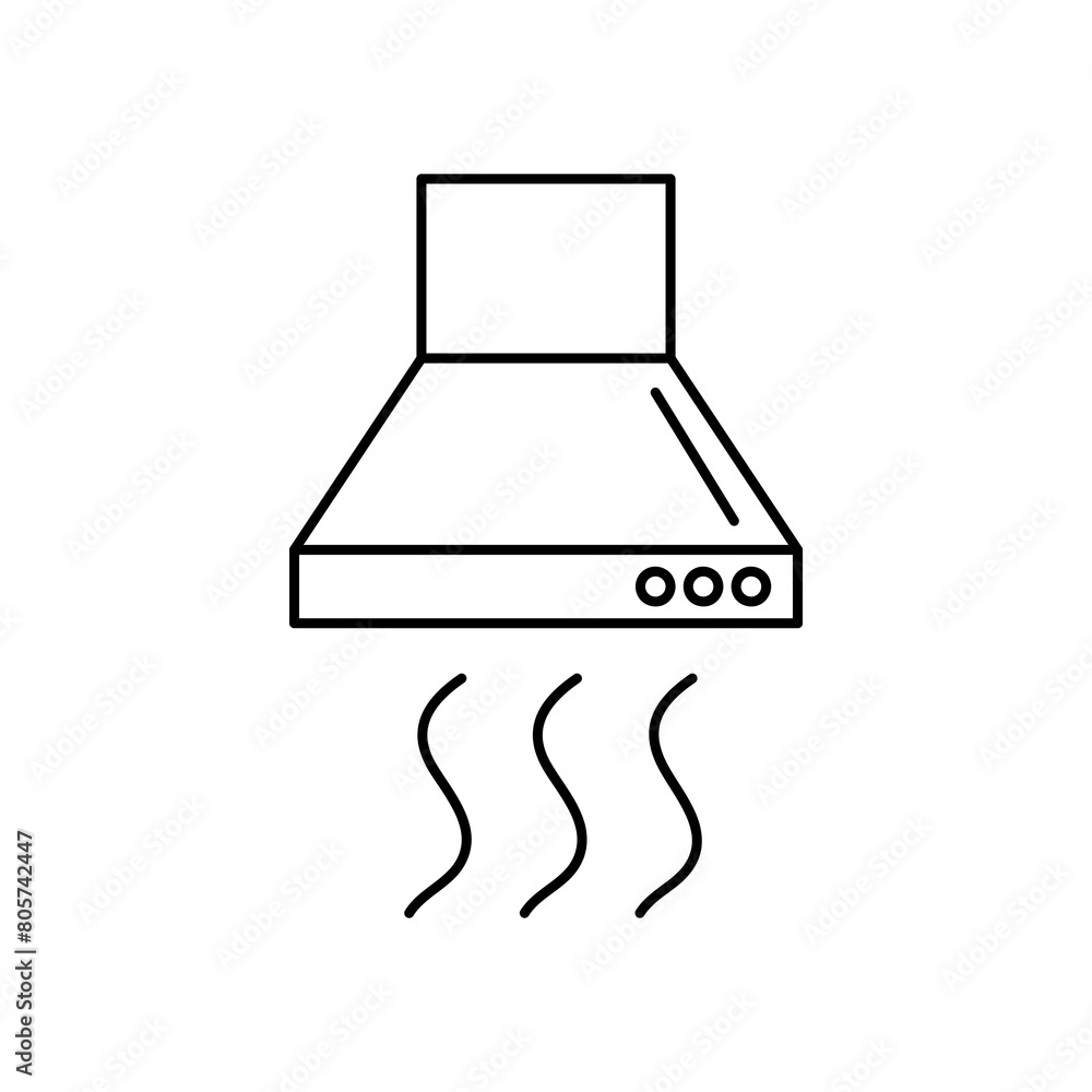 Exhaust, extractor hood line icon, vector flat trendy style illustration for web and app..eps