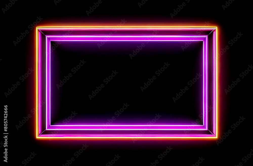 neon glowing blank frame for text on black background, bright neon illuminated frame, holiday promotions, birthday and sale announcements with space for personalization neon glowing blank frame for text on black background, bright neon illuminated frame, holiday promotions, birthday and sale announcements with space for personalization