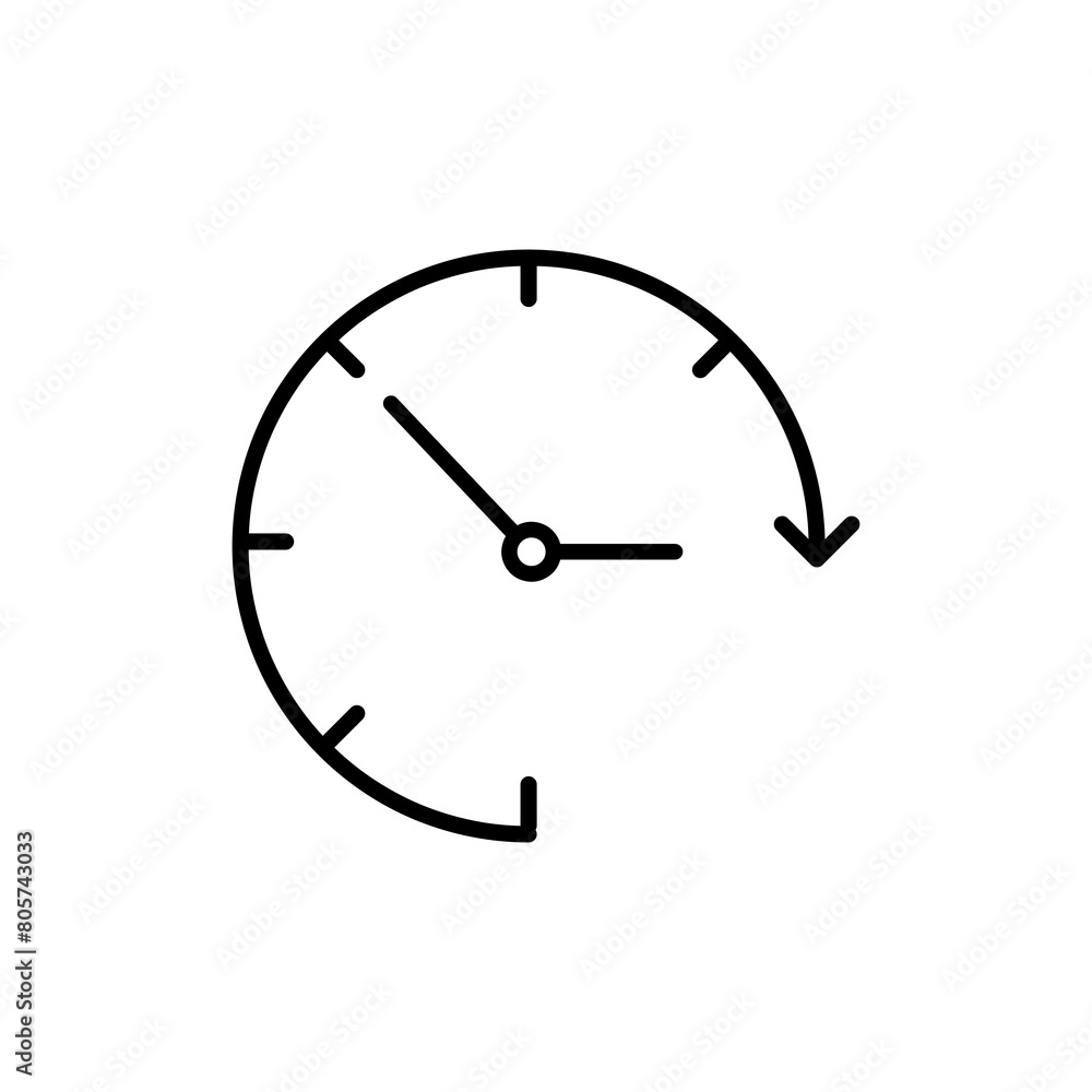 Passage time line icon, Clockwise clock symbol flat trendy style illustration for web and app..eps Passage time line icon, Clockwise clock symbol flat trendy style illustration for web and app..eps