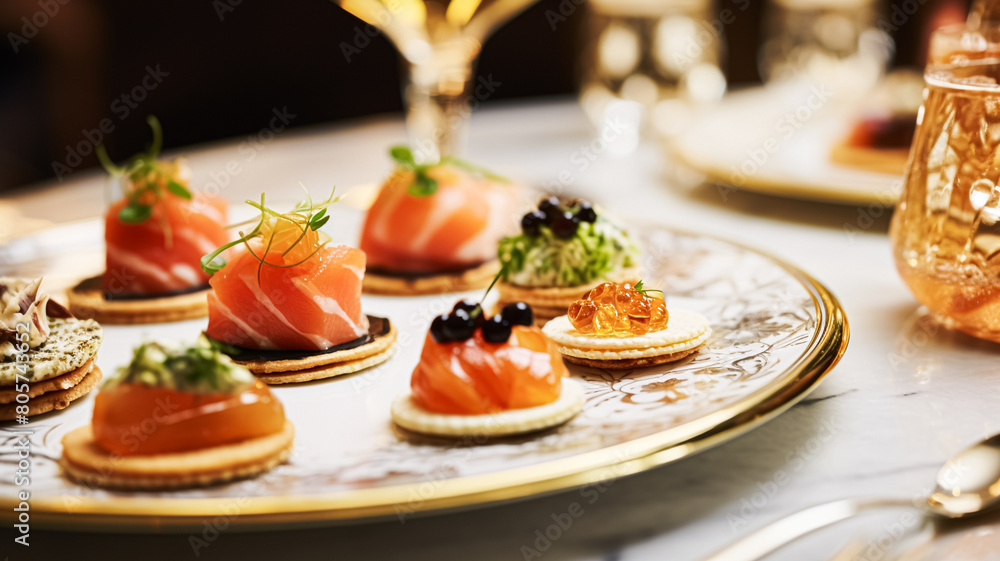 Food, hospitality and room service, starter appetisers as exquisite cuisine in hotel restaurant a la carte menu, culinary art and fine dining experience Food, hospitality and room service, starter appetisers as exquisite cuisine in hotel restaurant a la carte menu, culinary art and fine dining experience