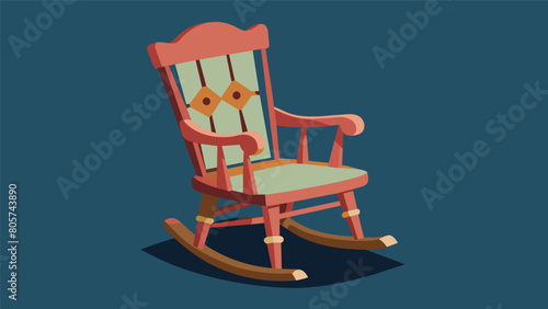 A vintage rocking chair is skillfully repaired and painted ready to be sold to a new owner.. Vector illustration
