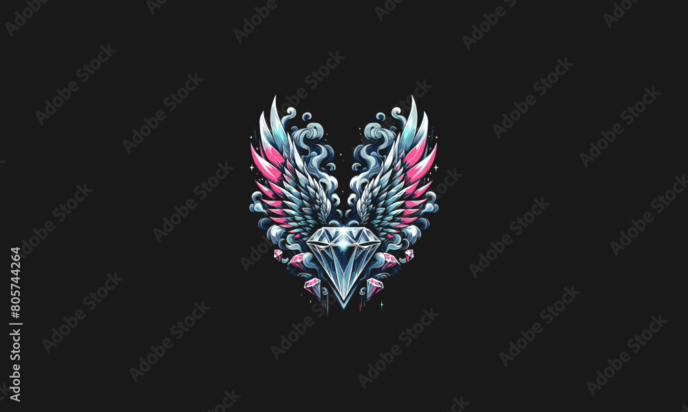 diamond with wings vector artwork design diamond with wings vector artwork design