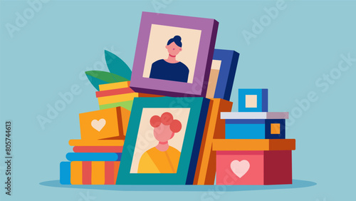 A stack of personalized picture frames each one with a unique design and filled with cherished memories ready to be gifted to close friends and.