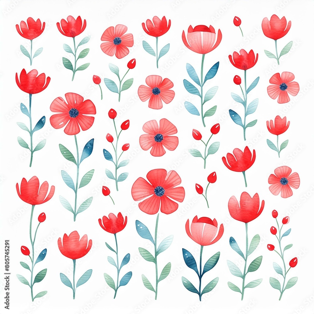 custom made wallpaper toronto digitalポピー・ヒナゲシのイラスト